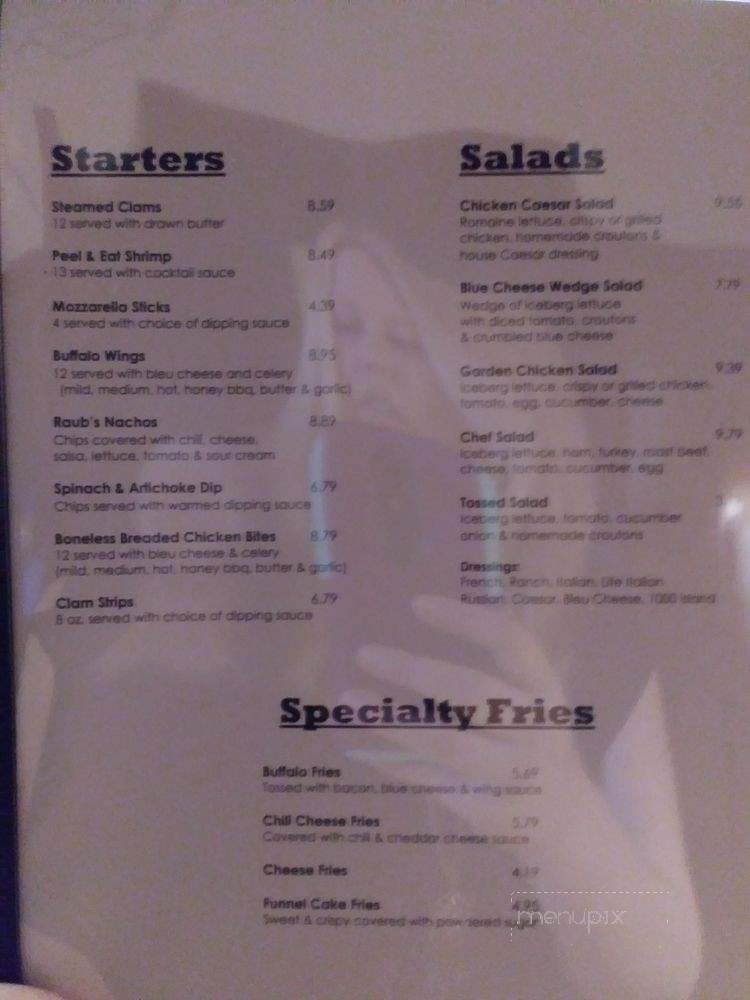 Raub's Restaurant - Plymouth, PA menu_pic