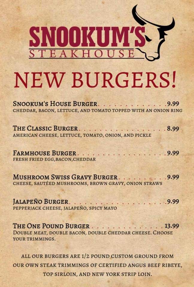 Snookum's Beef House - Henderson, TN menu_pic