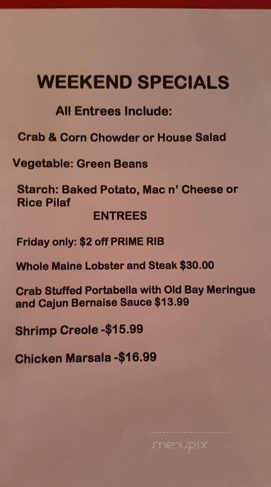 Backdraft - Kinsale, VA menu_pic