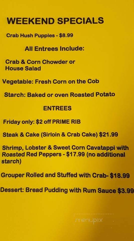 Backdraft - Kinsale, VA menu_pic