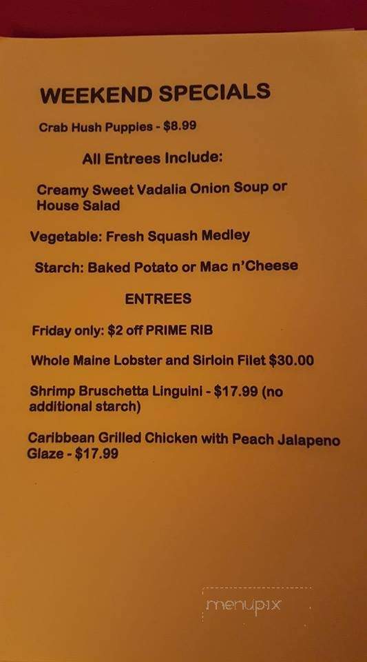 Backdraft - Kinsale, VA menu_pic