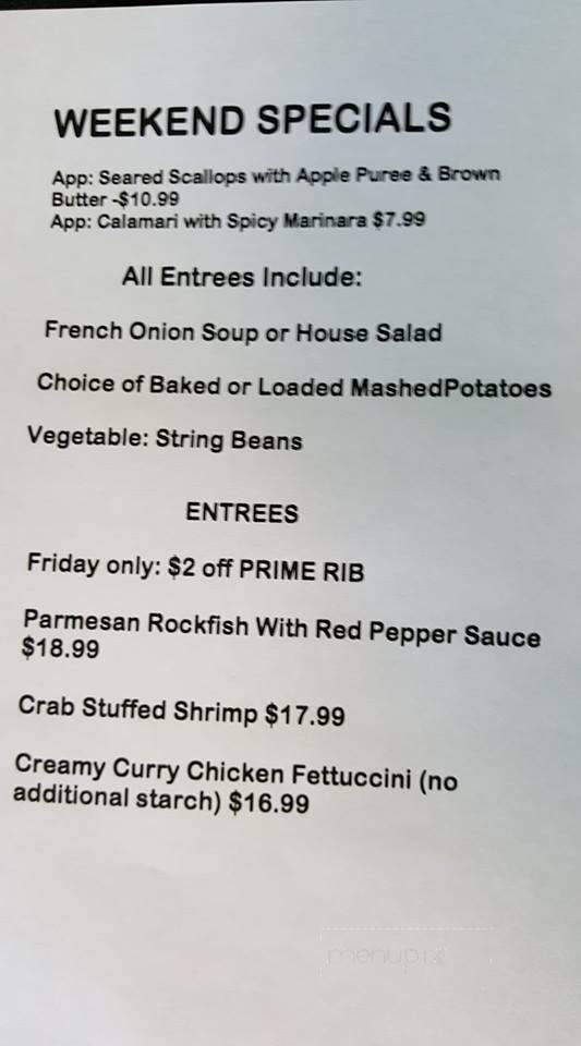 Backdraft - Kinsale, VA menu_pic