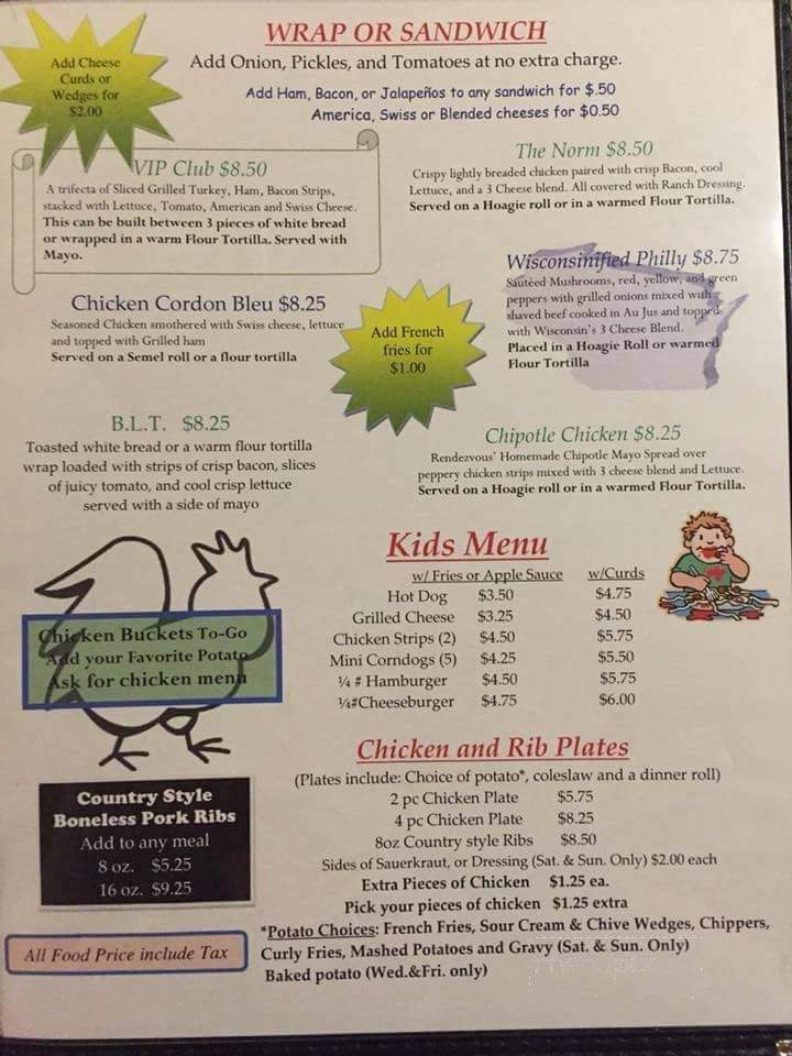 Rendezvous - Luxemburg, WI menu_pic