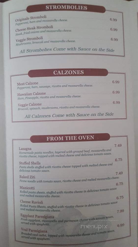 Bella Mia - Harrisonburg, VA menu_pic