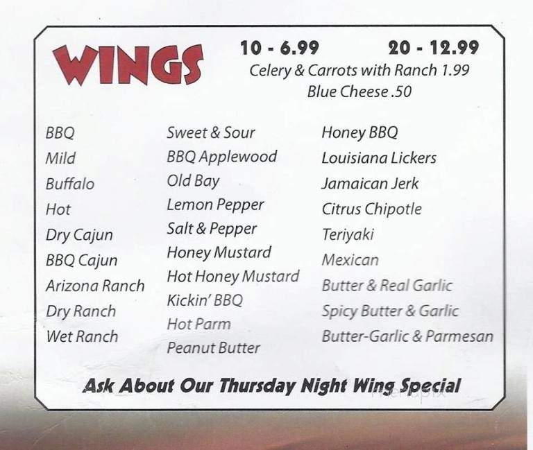 Home Tavern - West Springfield, PA menu_pic