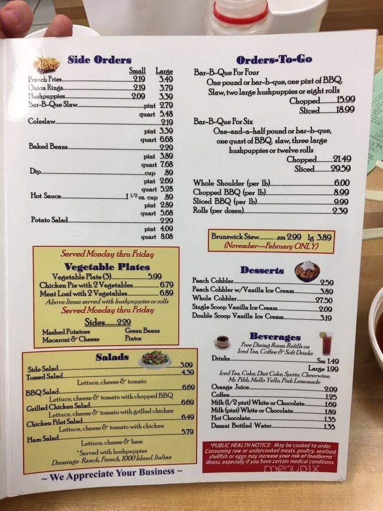 Archdale Barbeque - Archdale, NC menu_pic