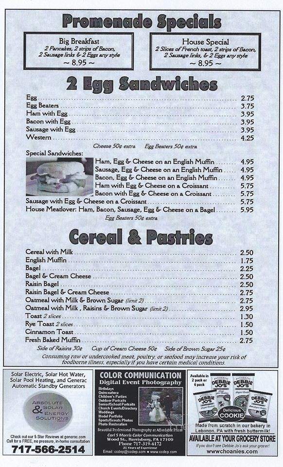 Promenade Family Restaurant - Harrisburg, PA menu_pic