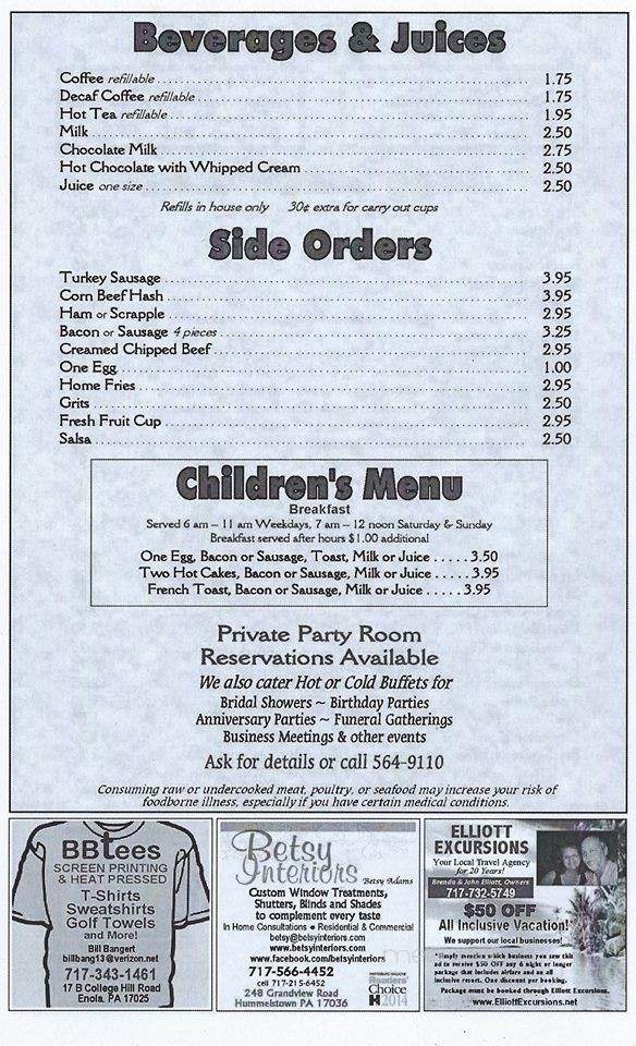 Promenade Family Restaurant - Harrisburg, PA menu_pic
