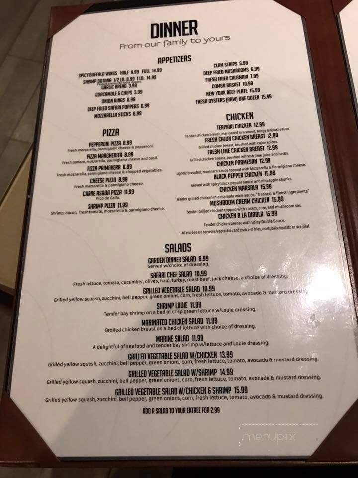 Safari Club - Dinuba, CA menu_pic