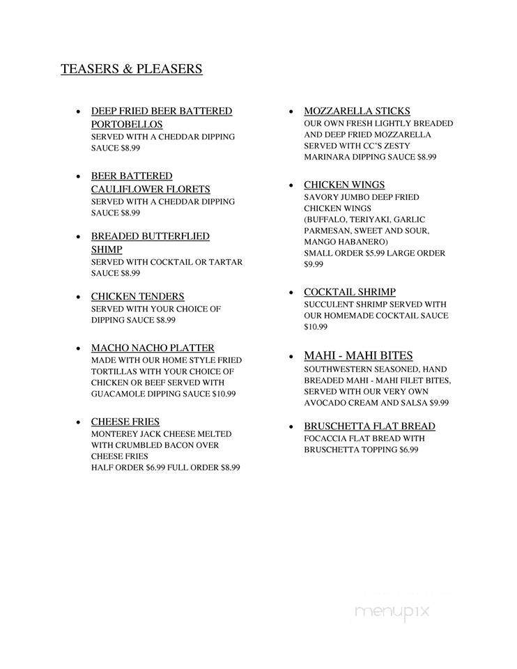 Cedar Creek Grille - Grand Rapids, MN menu_pic