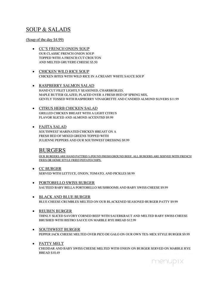 Cedar Creek Grille - Grand Rapids, MN menu_pic