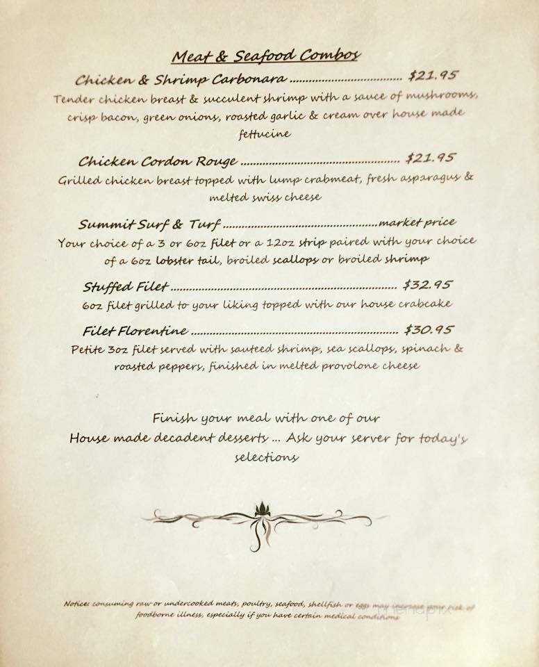 Summit View Restaurant - Schuylkill Haven, PA menu_pic