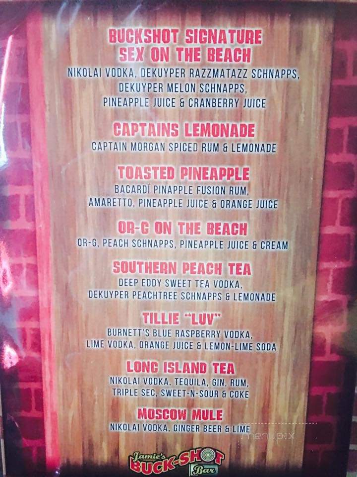 Buckshot Bar - Boyceville, WI menu_pic