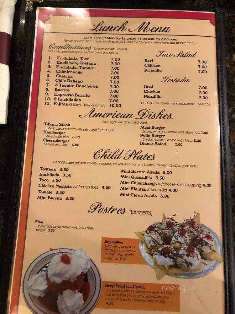 Pueblo Viejo - Monroe, WA menu_pic