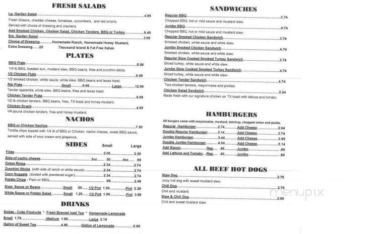Southern Bar-B-Q - Muscle Shoals, AL menu_pic
