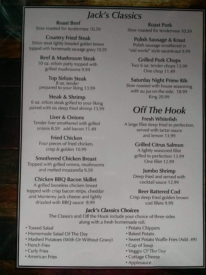 Jack's Family Restaurant - Lawrenceburg, TN menu_pic