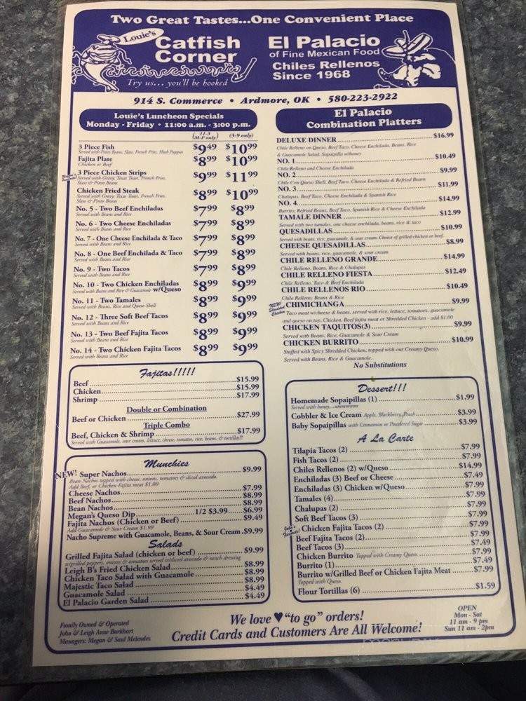 Catfish Corner - Ardmore, OK menu_pic
