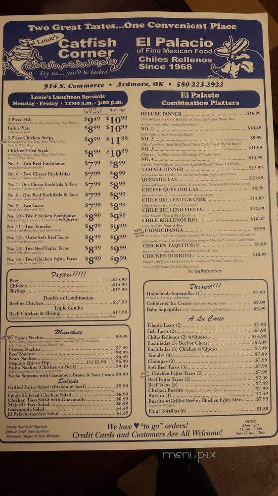 Catfish Corner - Ardmore, OK menu_pic