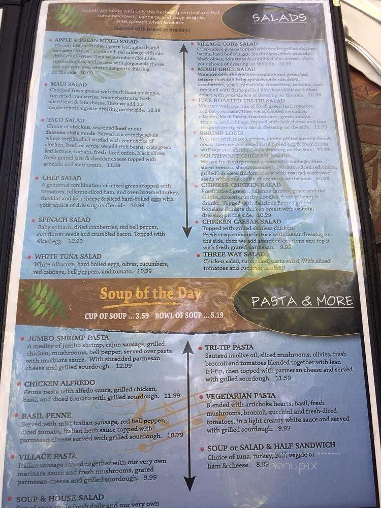 Village Grill - Bakersfield, CA menu_pic