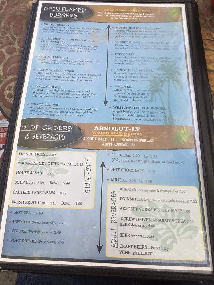 Village Grill - Bakersfield, CA menu_pic