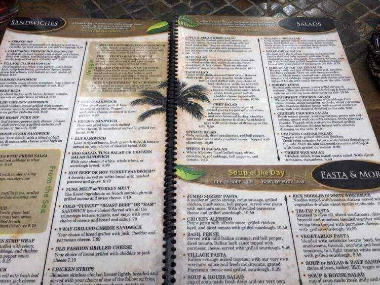 Village Grill - Bakersfield, CA menu_pic