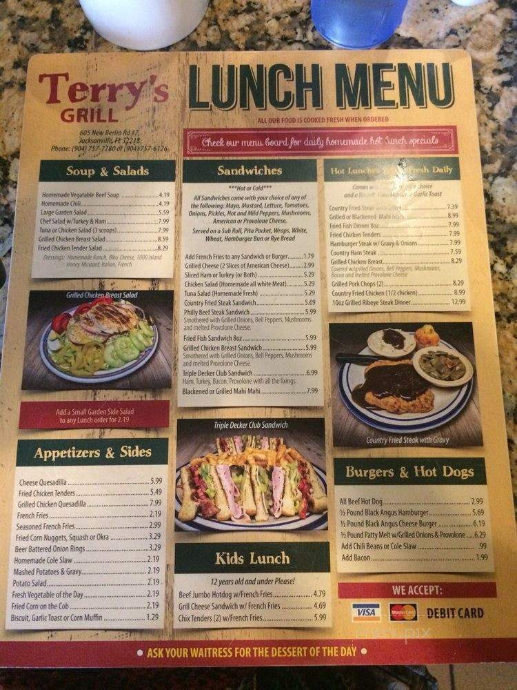 Terry's Grill - Jacksonville, FL menu_pic