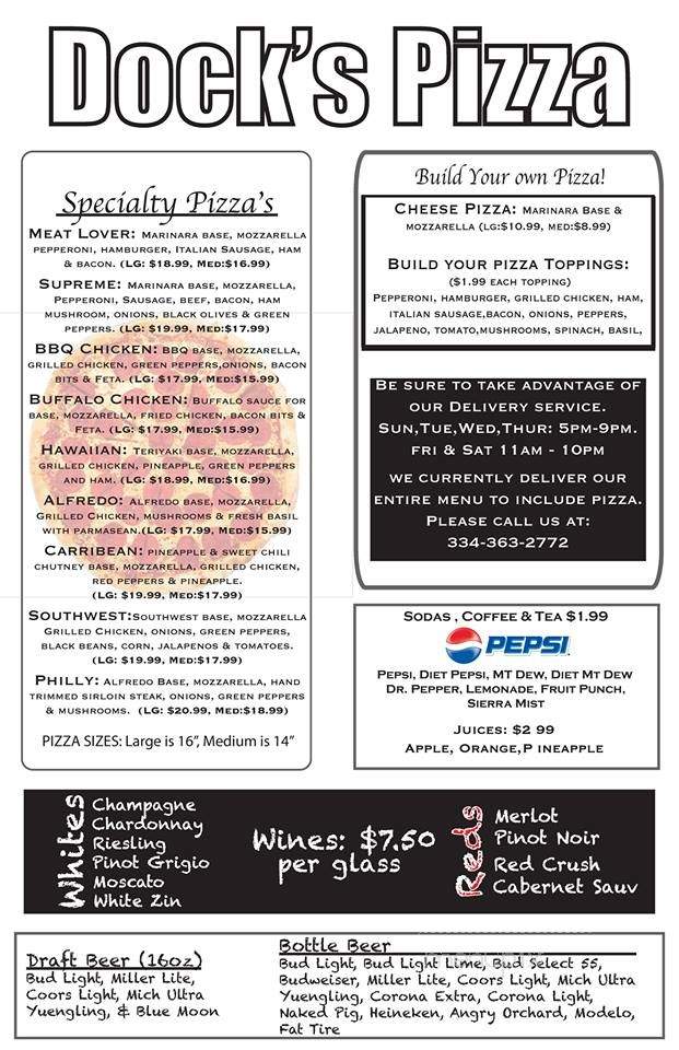 Dock's Restaurant & Spirits - Valley, AL menu_pic