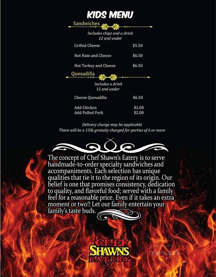 Chef Shawn's Eatery - Ruidoso, NM menu_pic
