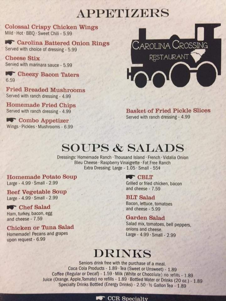 Carolina Crossing Restaurant - Grover, NC menu_pic