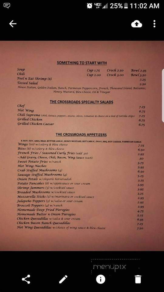 Crossroads - Waymart, PA menu_pic