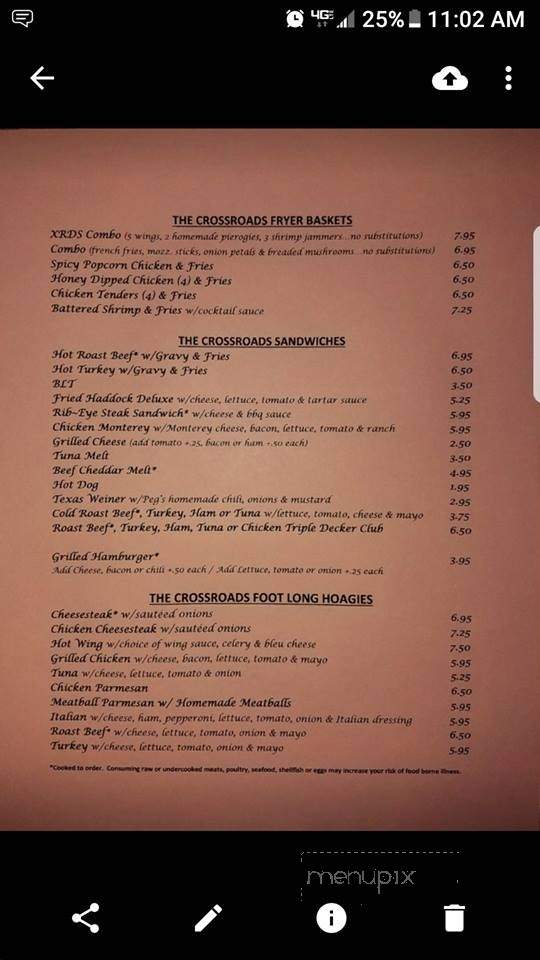 Crossroads - Waymart, PA menu_pic