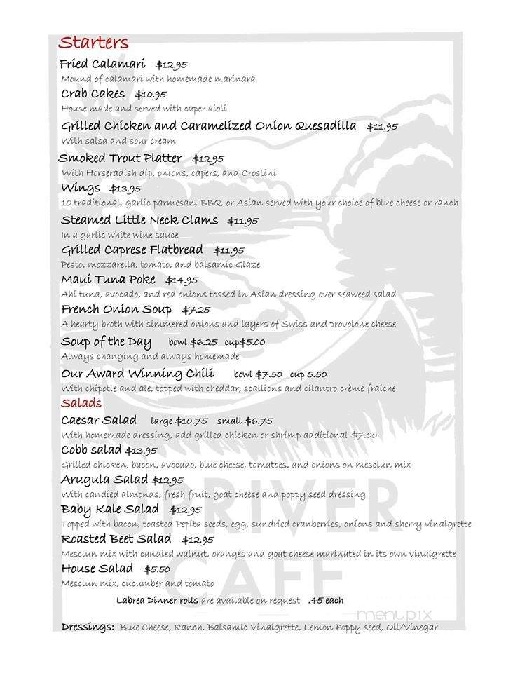Upriver cafe - Lake Luzerne-Hadley, NY menu_pic