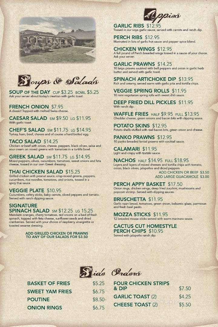 Peacock's Perch Neighbourhood Pub - Summerland, BC menu_pic