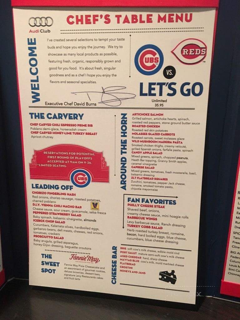 Audi Club At Wrigley Field - Chicago, IL menu_pic