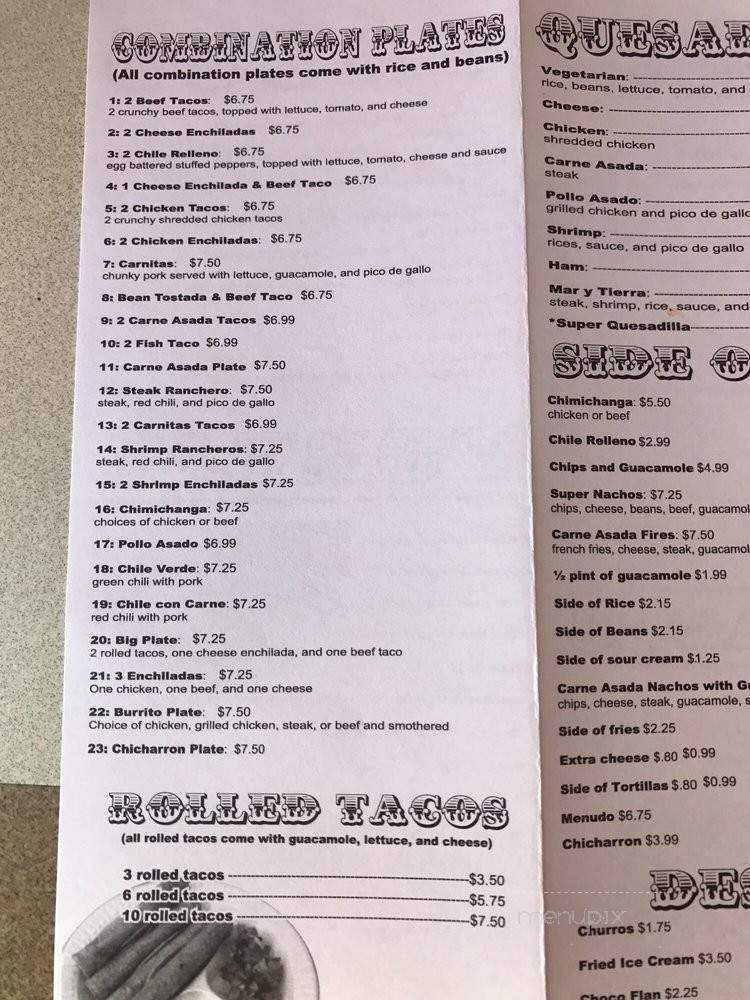 Tata's Burritos - Centennial, CO menu_pic