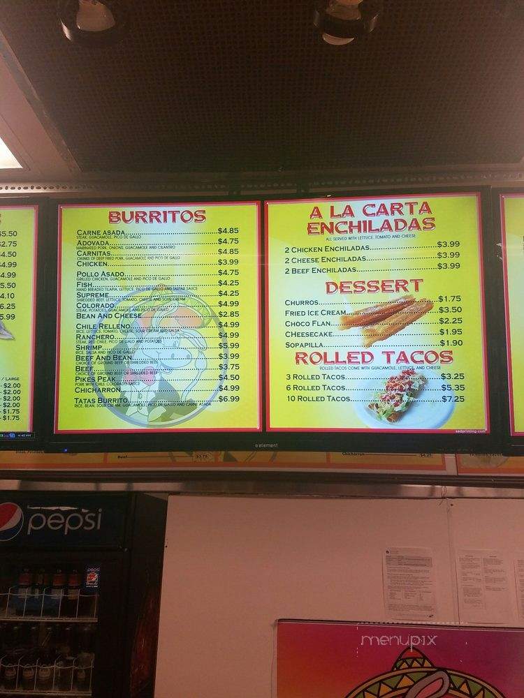 Tata's Burritos - Centennial, CO menu_pic