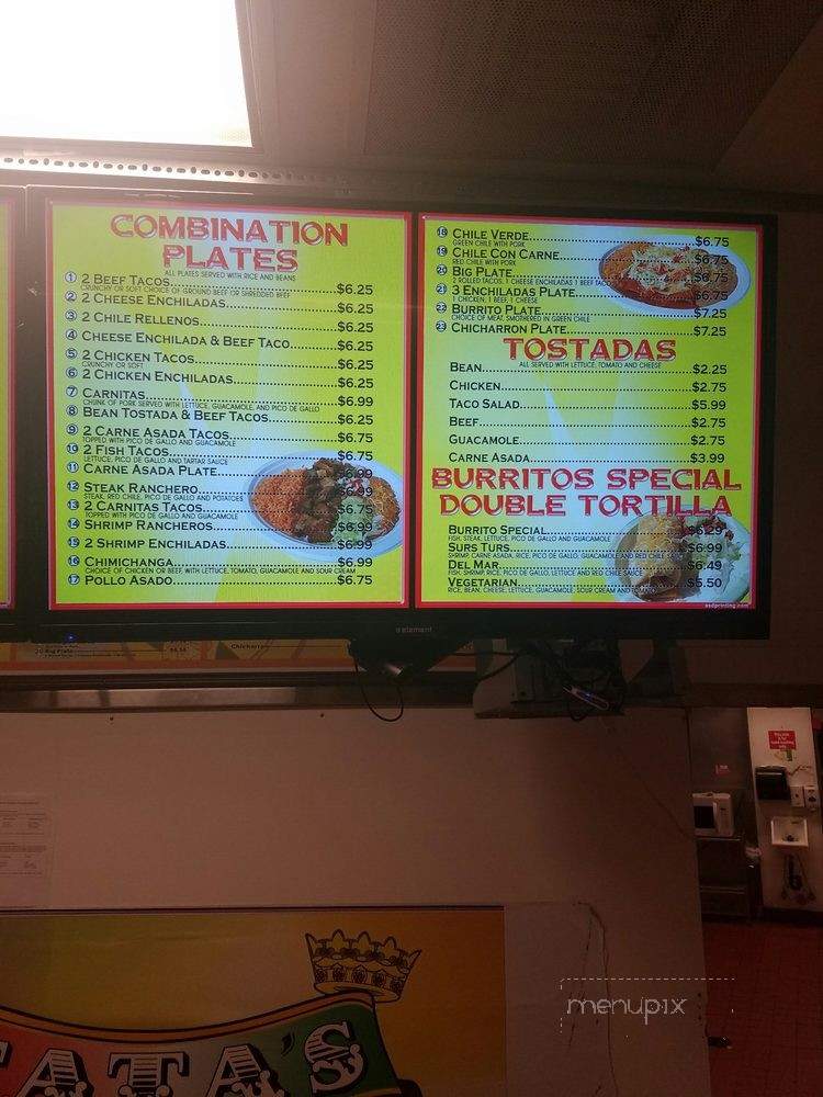 Tata's Burritos - Centennial, CO menu_pic