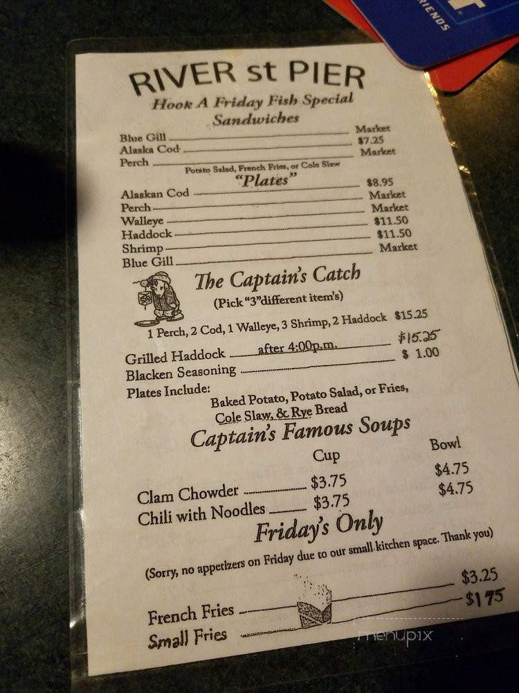 River Street Pier - Green Bay, WI menu_pic