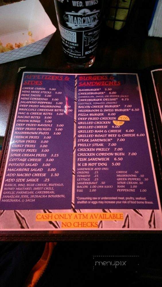 Marcine's - Mount Horeb, WI menu_pic