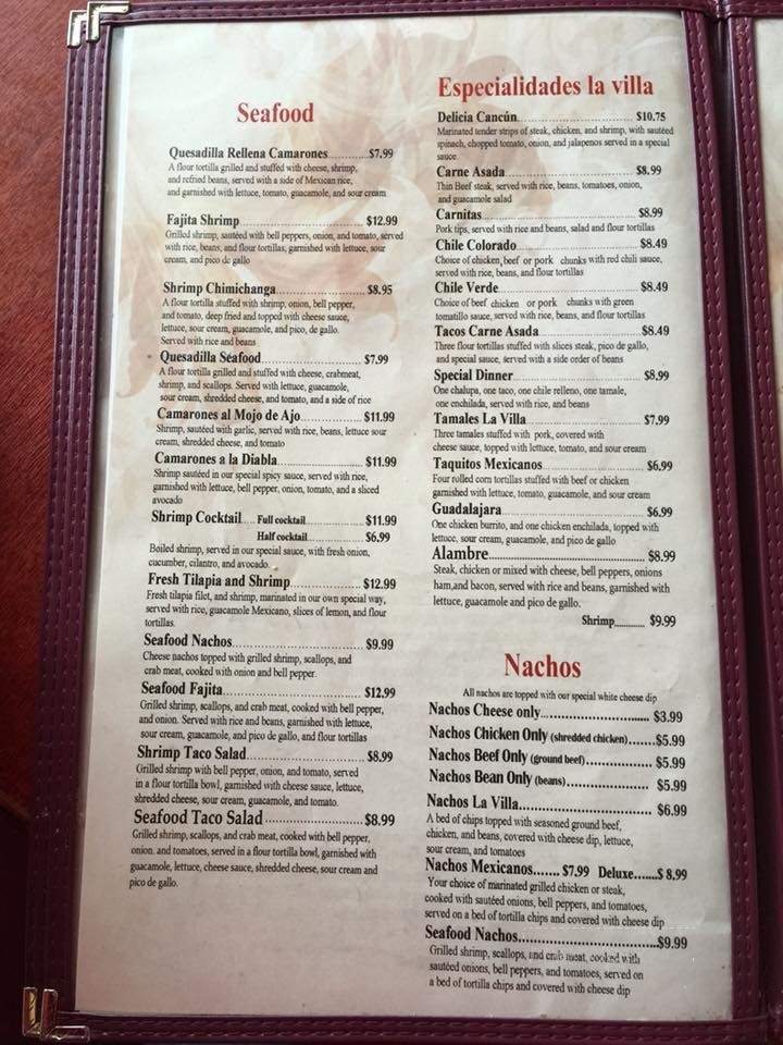 La Villa - El Dorado, AR menu_pic
