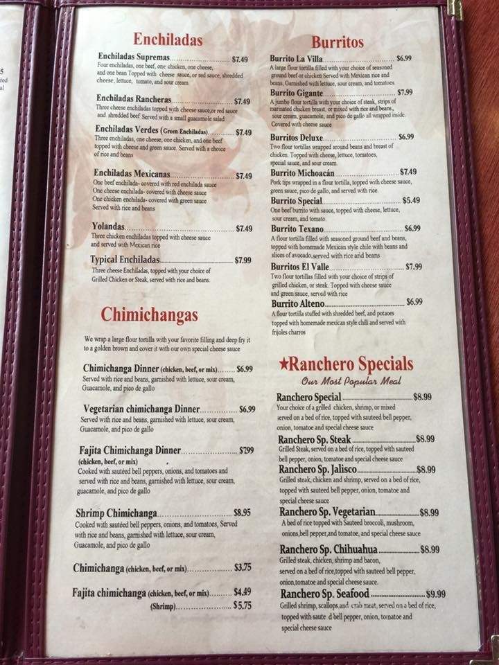 La Villa - El Dorado, AR menu_pic