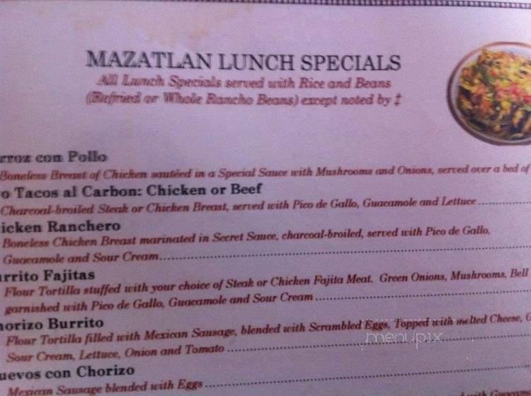 Mazatlan Grill - Susanville, CA menu_pic