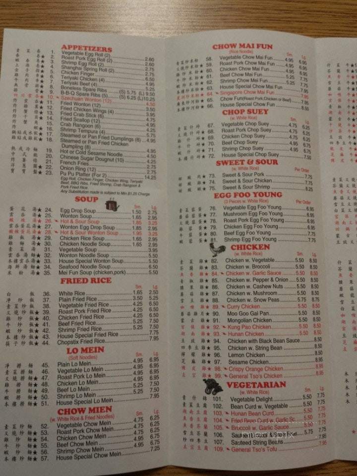 Chopstix Chinese Restaurant - Jewett City, CT menu_pic