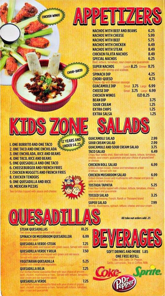 La Fogata - Elberton, GA menu_pic