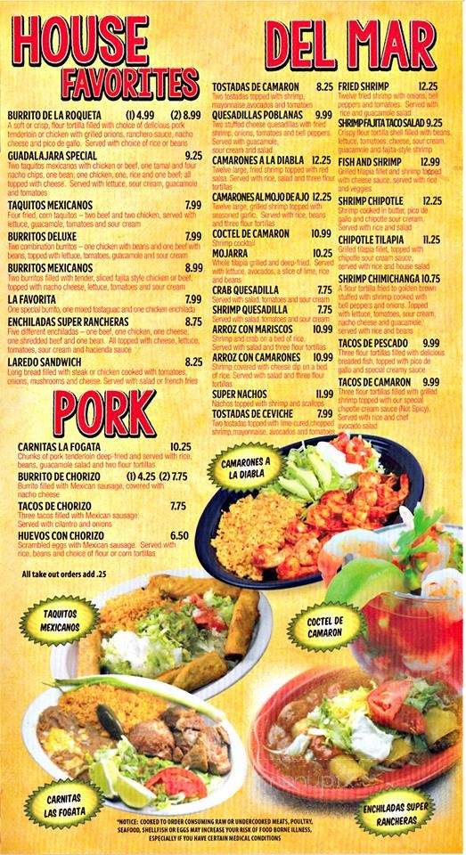 La Fogata - Elberton, GA menu_pic