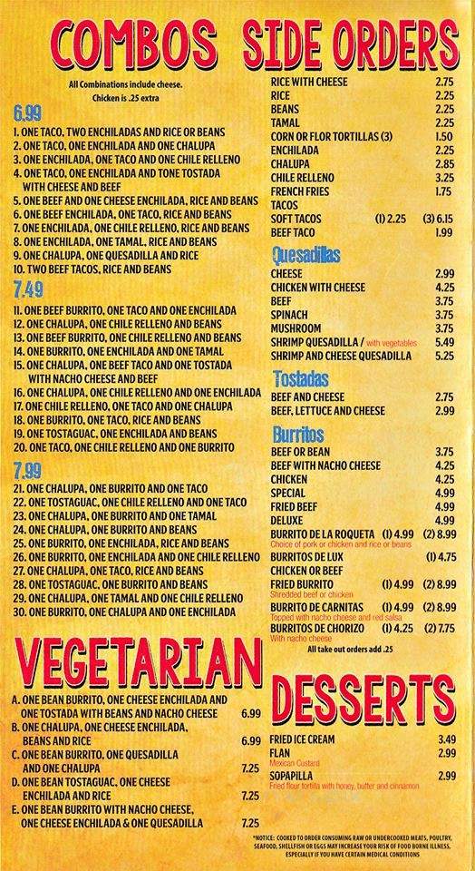 La Fogata - Elberton, GA menu_pic