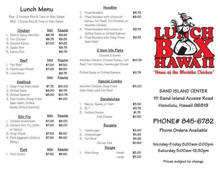 Lunch Box Kitchen-Hawaii - Honolulu, HI menu_pic