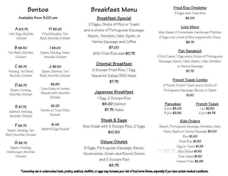 Lunch Box Kitchen-Hawaii - Honolulu, HI menu_pic