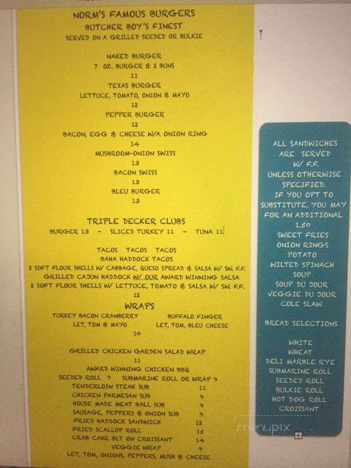 Norm's White Horse - Methuen, MA menu_pic