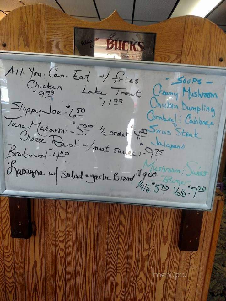 Buck's Restaurant - Ishpeming, MI menu_pic